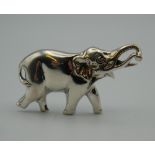 A silver brooch formed as an elephant. 4.5 cm wide.