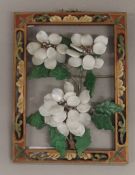 A Chinese hardstone mounted wall hanging. 20 cm high.