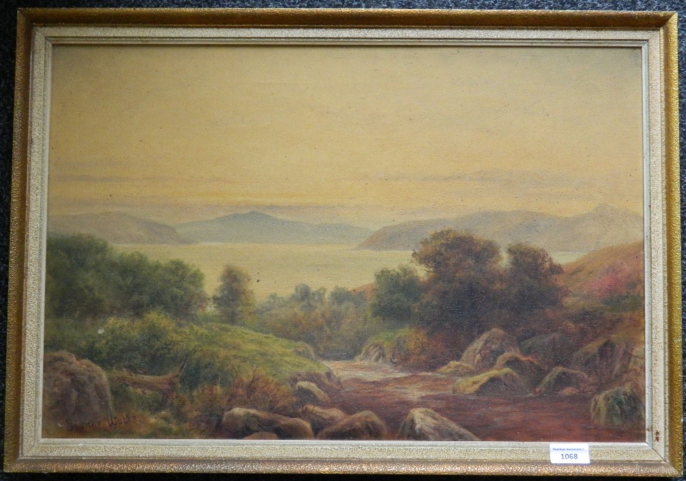 SYDNEY WATTS, Loch Scene, oil on canvas, framed. 59.5 x 40 cm.