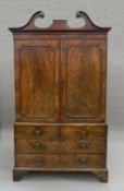 A 19th century mahogany linen press. 217 cm high x 125.5 cm wide.