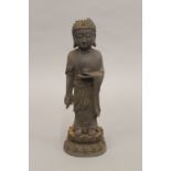 An early iron model of Buddha. 27.5 cm high.