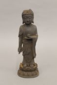 An early iron model of Buddha. 27.5 cm high.