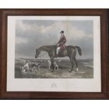 Mr Charles Davis on "The Traverser", print, framed and glazed. 68 x 57 cm overall.