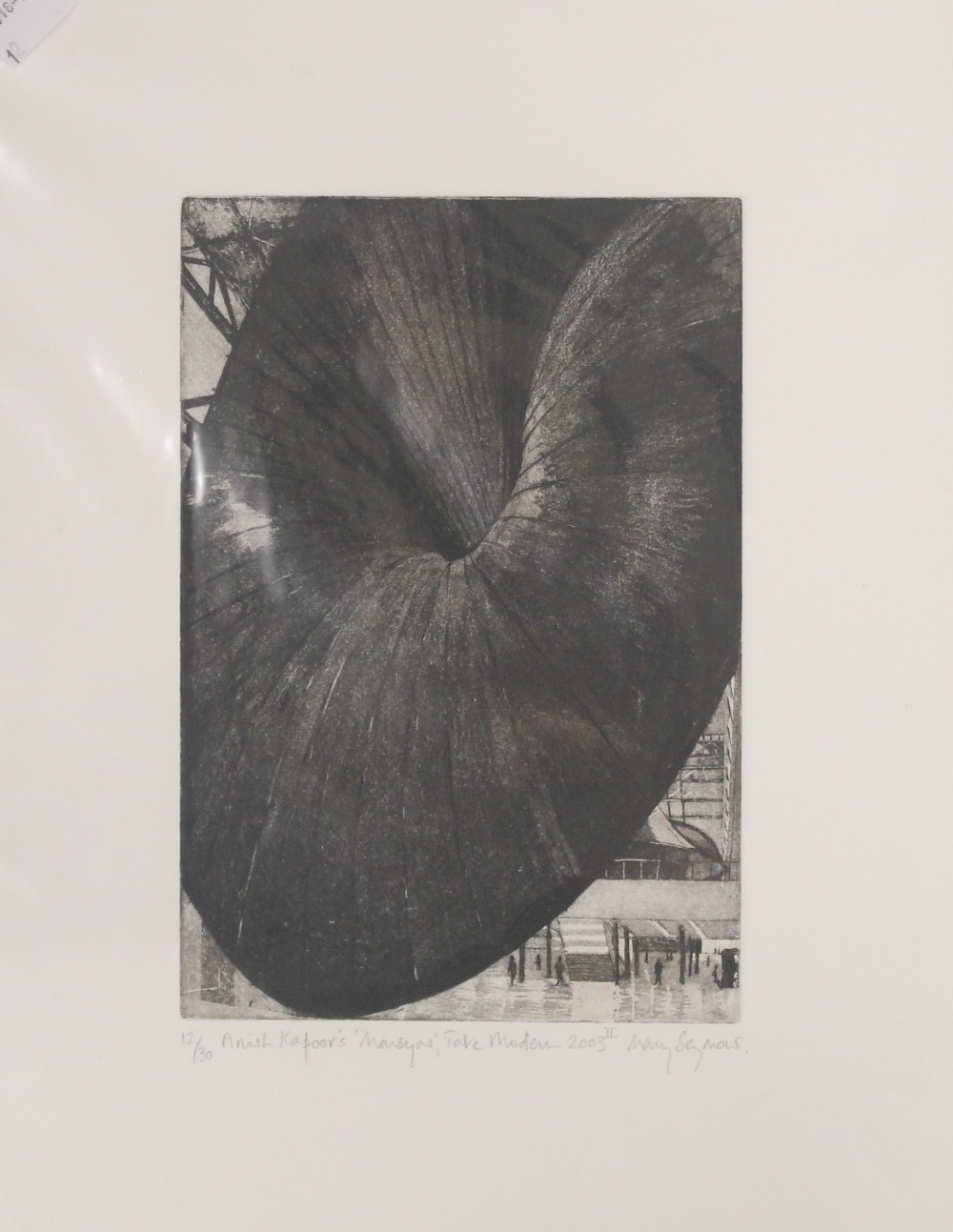 MARY SEYMOUR, Anish Kapoor's Marsya's, Tate Modern 2003 I, print, signed in pencil to margin, - Image 4 of 4