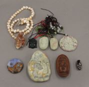 A quantity of Chinese jade carvings, etc.