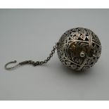 A Chinese ball censer. 5.5 cm diameter.