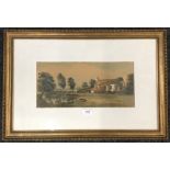 A Victorian watercolour, Cattle by a Pond, framed and glazed. 35.5 x 16.5 cm.