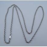 A 9 ct white gold chain. 3.8 grammes. 60 cm long.