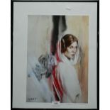 Capital T Princess Leia, limited edition print, numbered 2/7, framed and glazed. 29.5 x 42 cm.