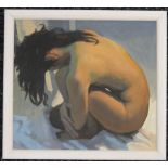 Nude Study, oil on board, framed. 21 x 19.5 cm.