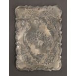 A Victorian silver card case. 9.5 cm high. 62 grammes.