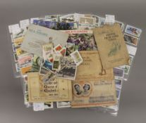 A quantity of miscellaneous ephemera, cigarette cards, stamps, etc.