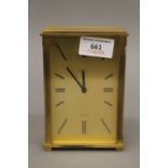 A Tiffany & Co clock. 14.5 cm high.