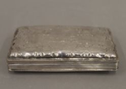 A Dutch silver tobacco box. 13.5 cm wide. 4.5 troy ounces.