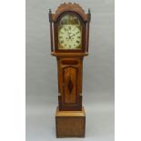 A late 18th/early 19th century oak and mahogany cased eight-day Ely longcase clock. 202 cm high.