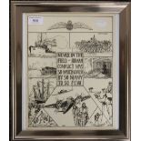 A 1940s RAF print, framed and glazed. 22.5 x 9.5 cm.