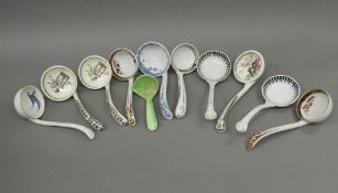 A collection of porcelain ladles