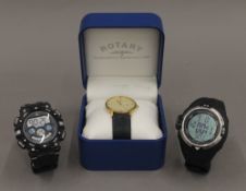 Three gentleman's wristwatches