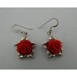 A pair of silver dress earrings. 2 cm wide.