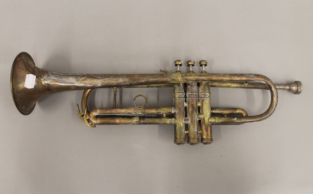 Two brass trumpets. The largest 53 cm long. - Image 2 of 12