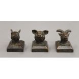 Three bronze animal seals. Each approximately 4 cm high.