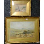 Two watercolours: F ANGELL, Nr Sutton Courtnay, Devon,