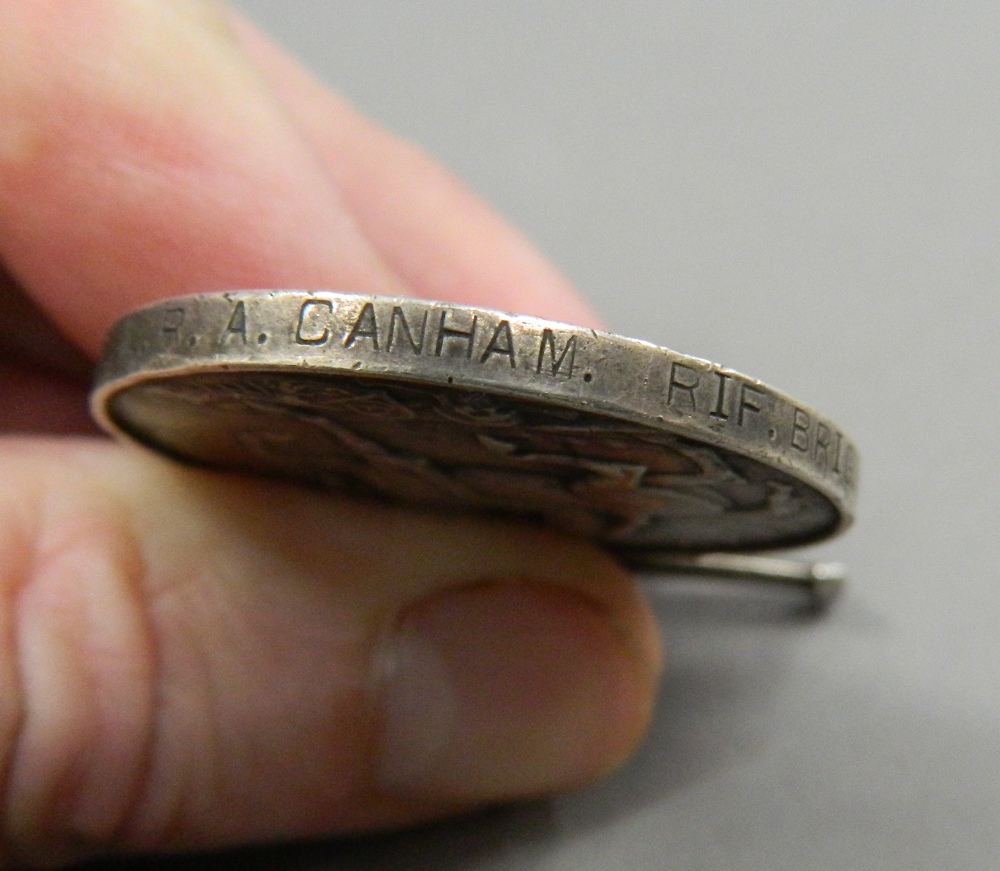 Two WWI medals, awarded to 31615 Pte. W R A Canham Rif. - Image 8 of 8