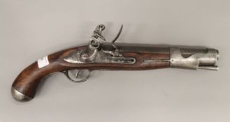 A flintlock pistol. 40.5 cm long.