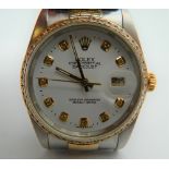 A Rolex datejust bi metal gentleman's wristwatch,