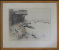 GAY FOANANDER, Walberswick Harbour, pastel, signed and dated 96, framed and glazed. 39 x 30 cm.