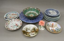 A quantity of various collectors plates, 18th century Chinese ceramics, etc.