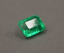 A loose emerald. 1.5 cm long.
