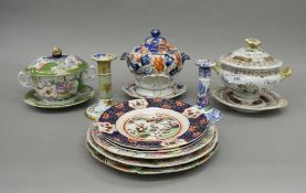 A quantity of Masons and other Ironstone ceramics, including tureens, candlesticks,