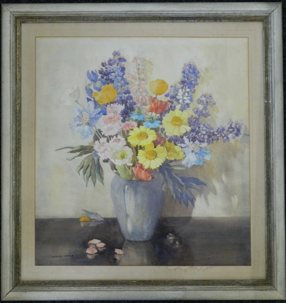 DORCIE SYKES (1908-1998) British, Still Life of Flowers, watercolour, framed and glazed. 49 x 53 cm.