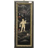 An Oriental bone inlaid panel. 62 cm high.