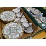 A large modern Canton porcelain dinner service, comprising: 11 large plates (10" diameter),