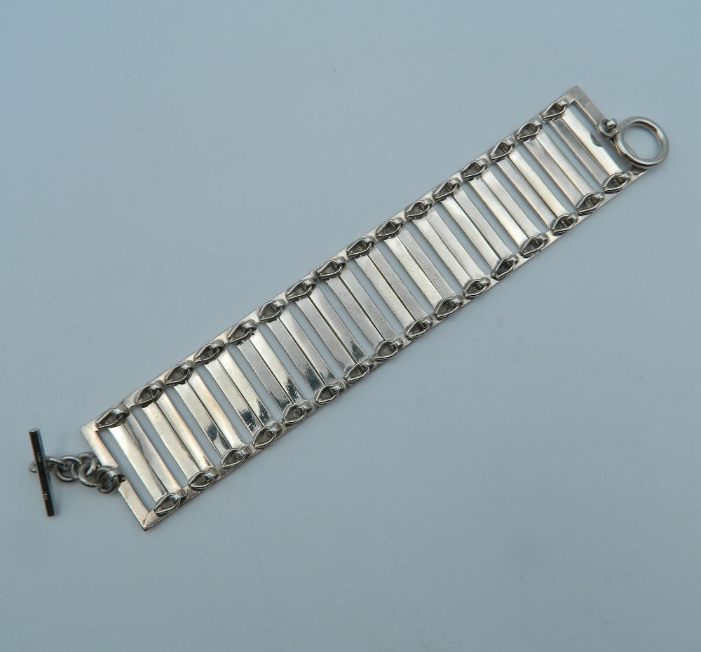 A 1960s silver bracelet. 14.5 cm long. 53.6 grammes. - Image 2 of 6