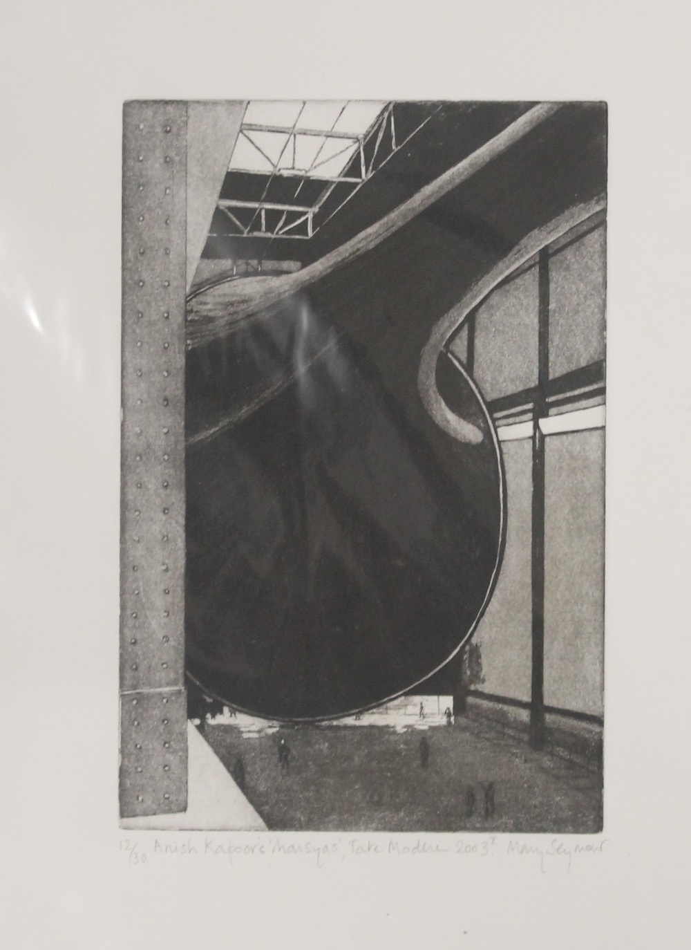 MARY SEYMOUR, Anish Kapoor's Marsya's, Tate Modern 2003 I, print, signed in pencil to margin, - Image 2 of 4