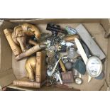 A quantity of miscellaneous items, including corkscrews, vintage buttons, bookends, etc.