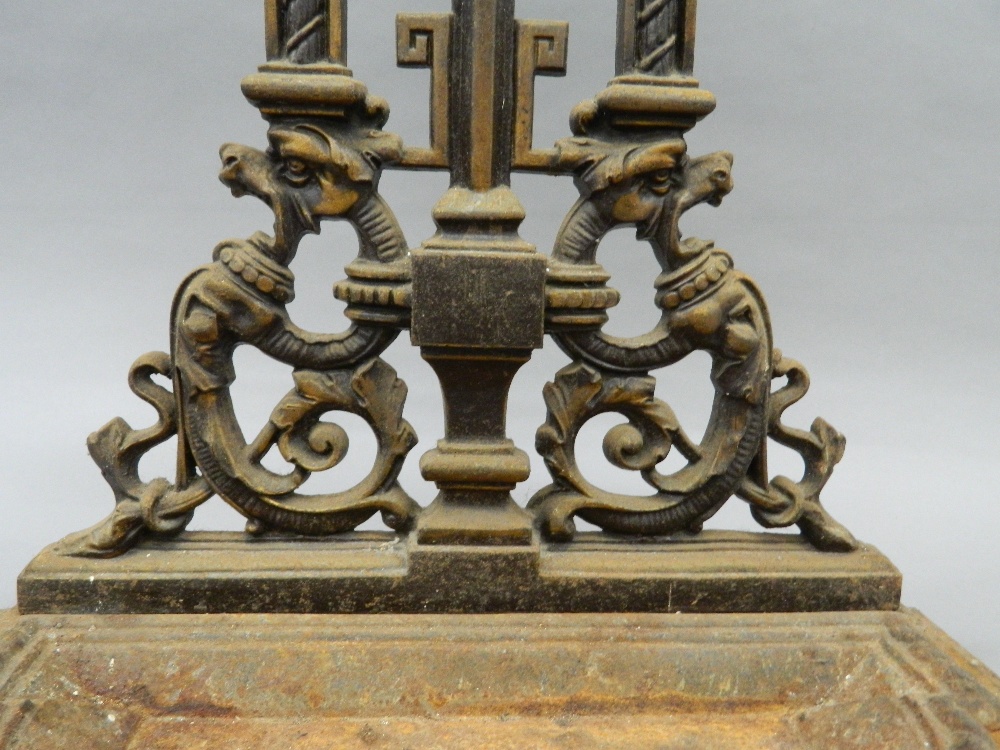A Victorian cast iron stick stand. 82 cm high. - Image 3 of 3