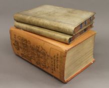 Two 19th century vellum ledgers and a Burke's Peerage 1938