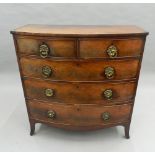 A 19th century mahogany bow front chest of drawers. 107 cm wide.