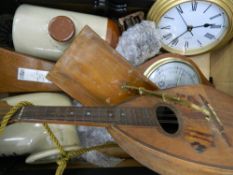 A quantity of miscellaneous items, including stoneware, barometer, postage scales, etc.