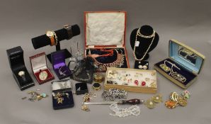 A quantity of costume jewellery, etc.