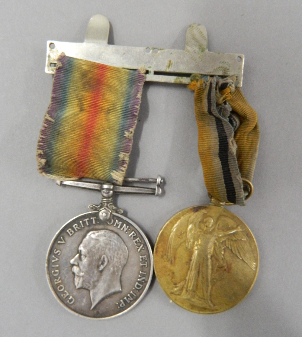 Two WWI medals, awarded to 31615 Pte. W R A Canham Rif.