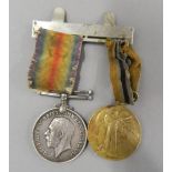 Two WWI medals, awarded to 31615 Pte. W R A Canham Rif.