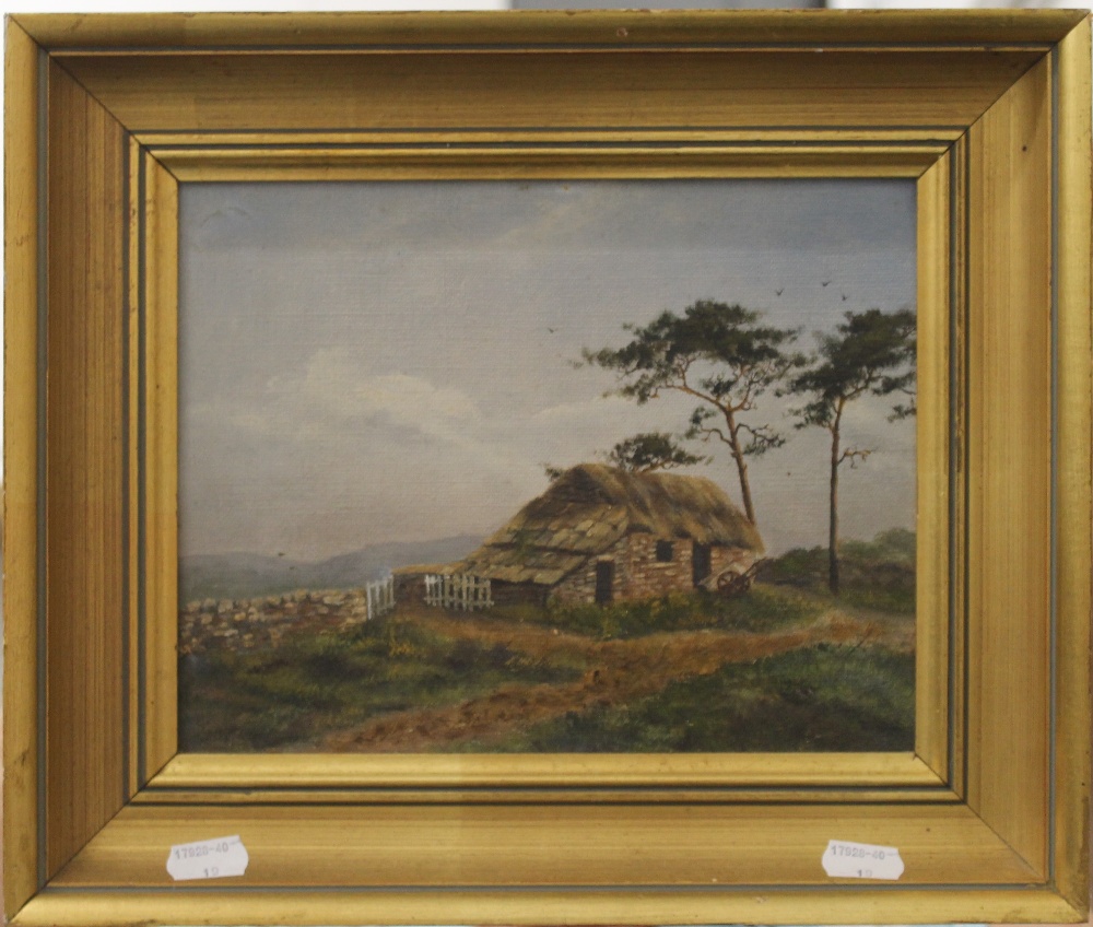 SCOTTISH SCHOOL, Croft, oil on canvas, framed. 24 x 19 cm.