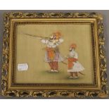 A 19th century Indian watercolour depicting a gentleman shooting and an attendant,