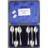 Six Old English pattern teaspoons by William Bateman of London (1815-1826). 83.6 grammes.