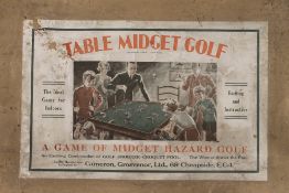 A 1920s box table Midget golf game. 70 cm wide.